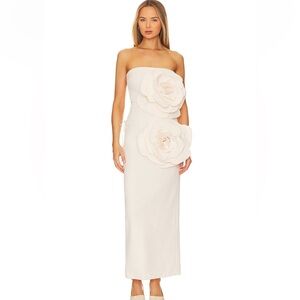 Miscreants Cream Lace Side Rose Dress UK 6 US 2 NWT